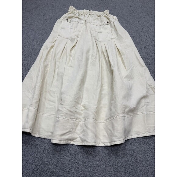 Free People Maxi Skirt Beige Rough Riding Preppy Retro Boho Vacay Small New - Picture 10 of 13
